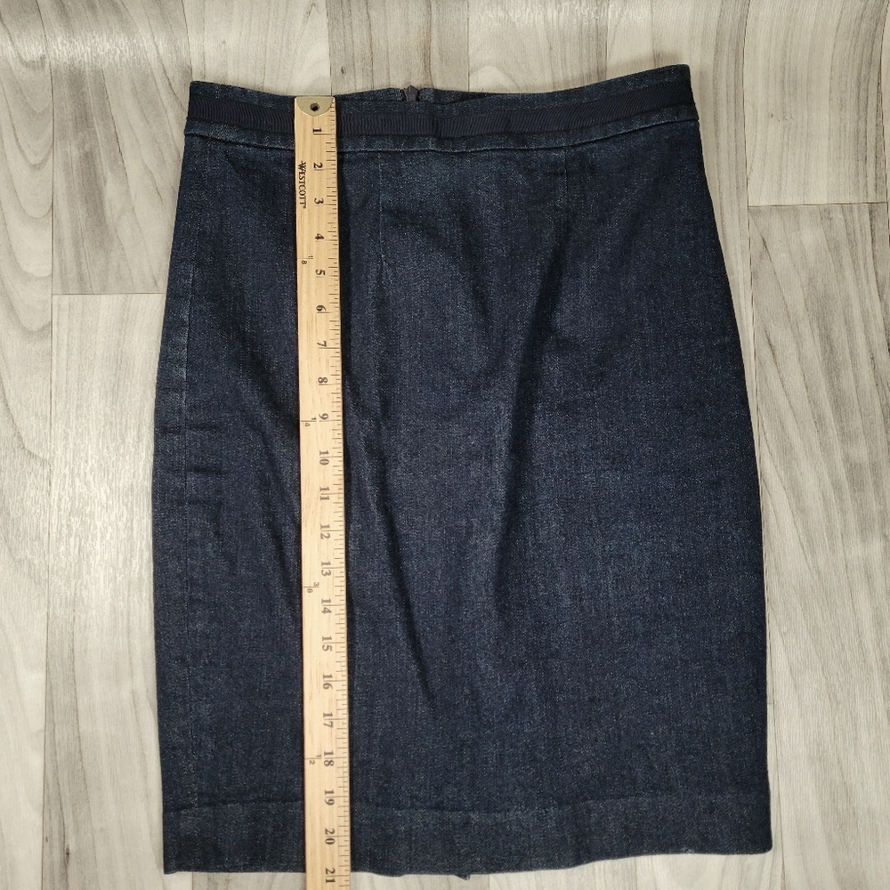 Boden Denim Pencil Skirt Womens Size 2P Blue Lined Straight Cotton Blend - Picture 5 of 7